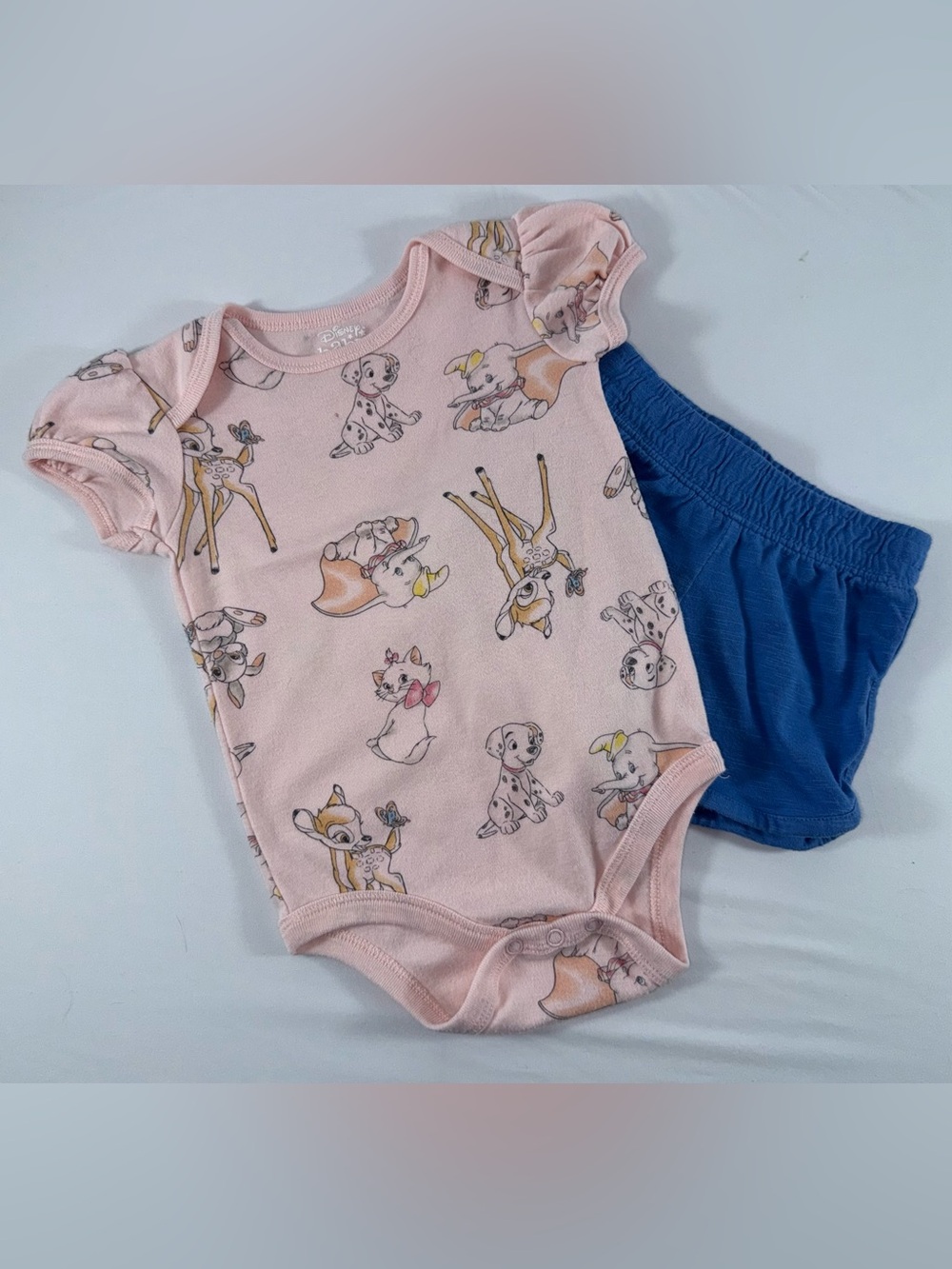 Disney Baby 18M Disney Animals Toddler Girl’s 2-Piece Bodysuit & Shorts Set